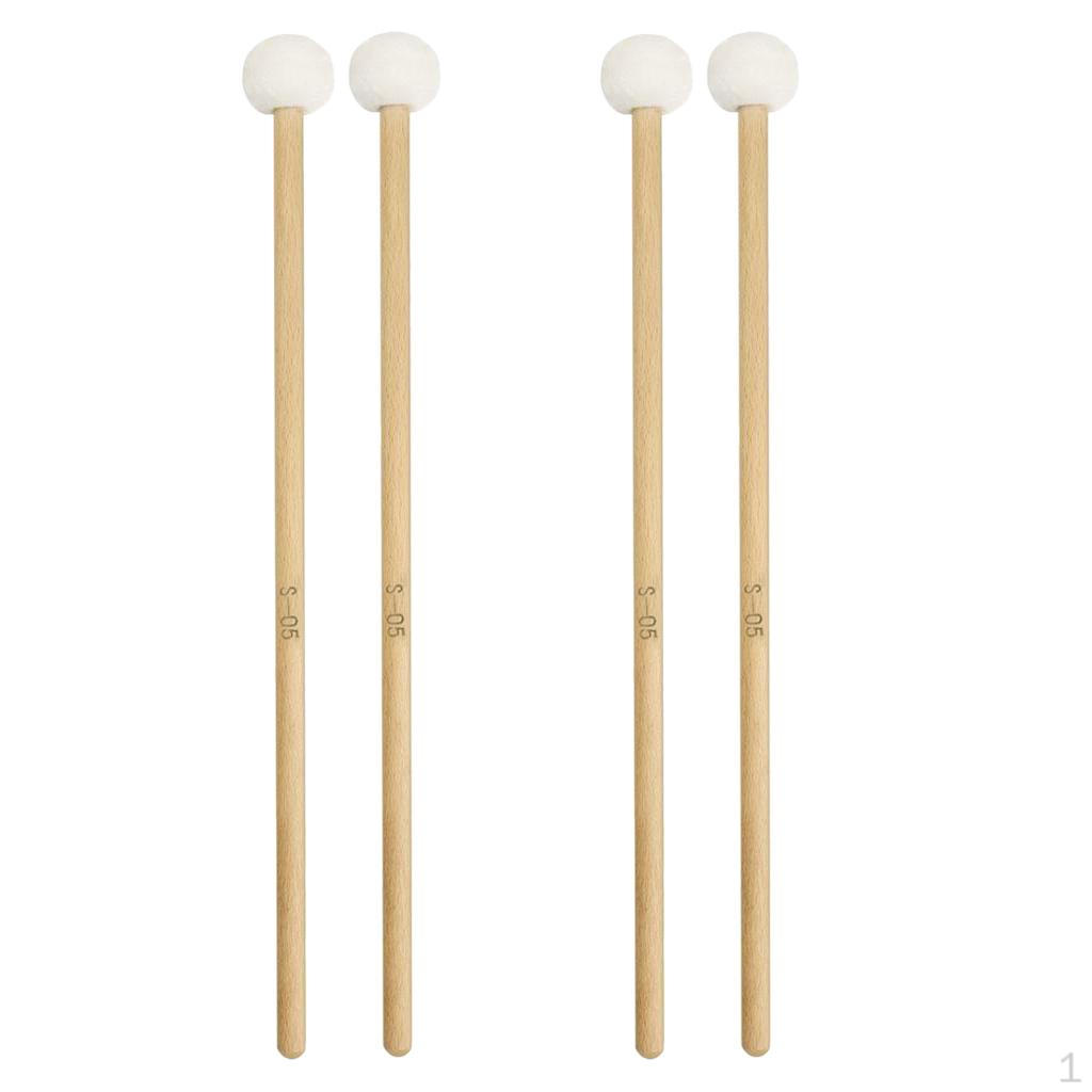 Buy 4 Pack Timpani Mallets Sticks Felt Head Drum Sticks Mallets with