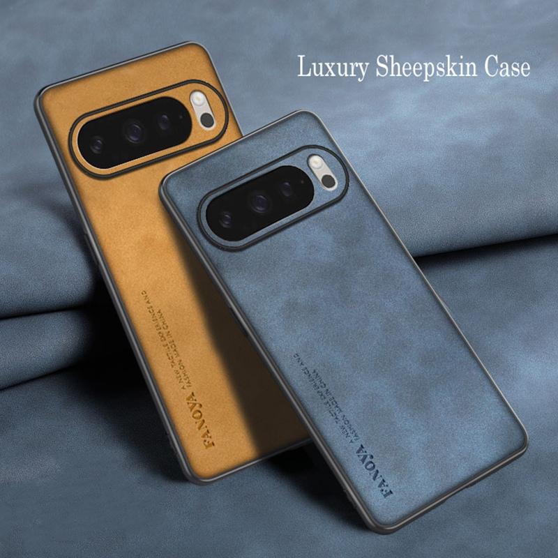 Luxury Sheepskin Leather Shockproof Silicone Case For Google Pixel 10 9 8 7 6 Pro XL Pixel10 Pixel9 Pro 9A 8A 9A 6A Phone Cover