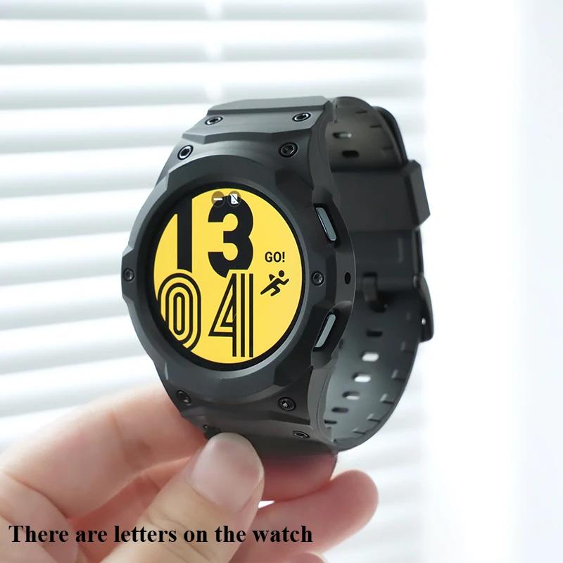 

NEW Silicone Strap+PC Case for Samsung Galaxy Watch 7/6/5/4 40/44MM New Mod Kit for Samsung SmartWatch Sport Loop Band Bracelet 44mm чёрный