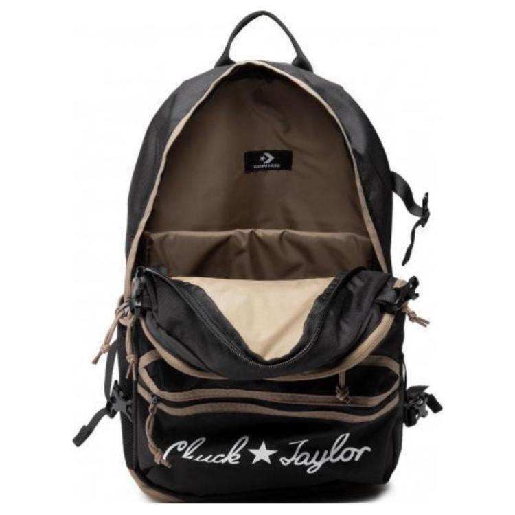 New Converse Polyester Backpack Regular Women's Black Brown 10023813-A01