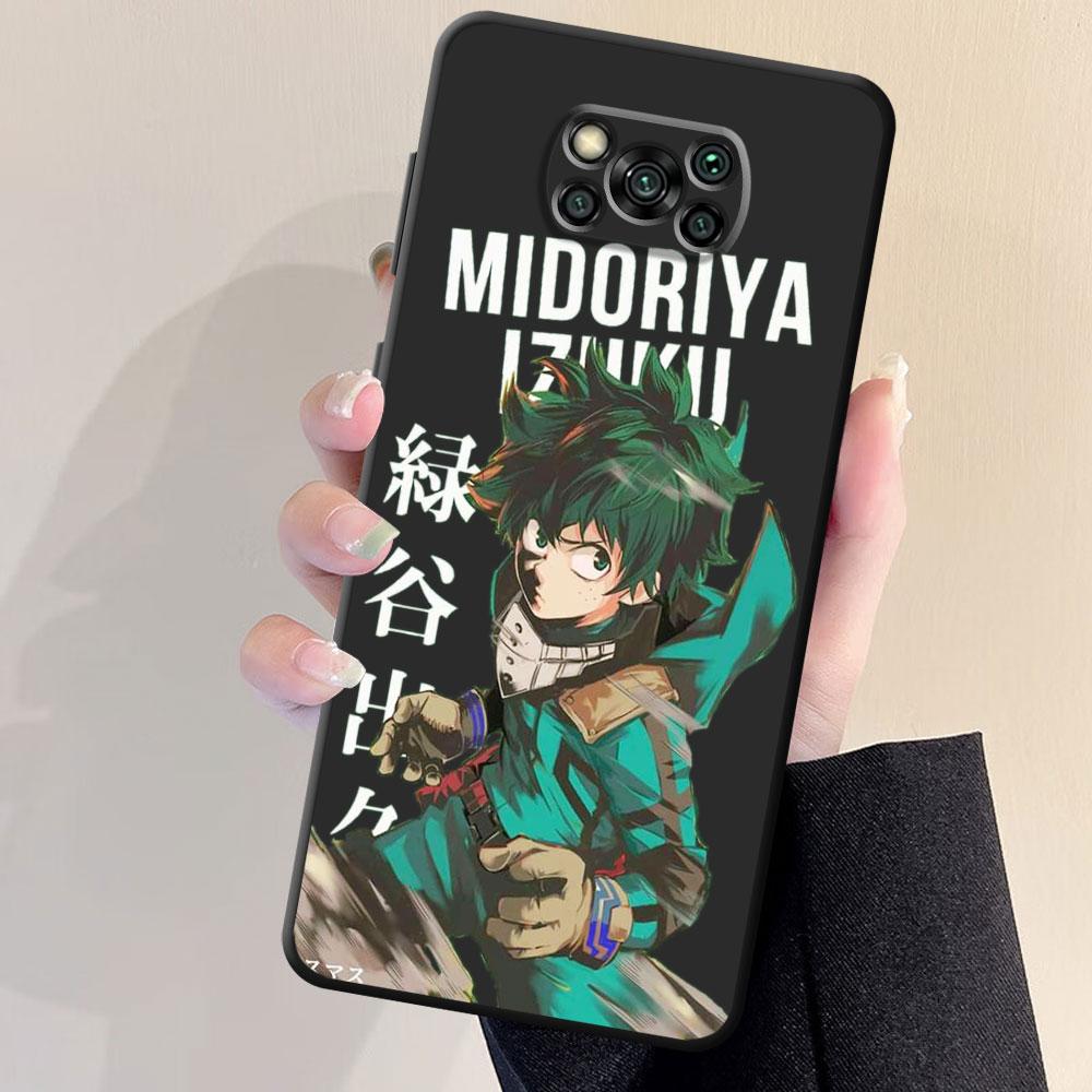 Anime My Hero Academia Case for Xiaomi Poco F4 F1 M4 5G X4 X3 Pro F3 GT X3 NFC M3 C40 F3 GT X4 NFC X4 Pro Matte Black Coque