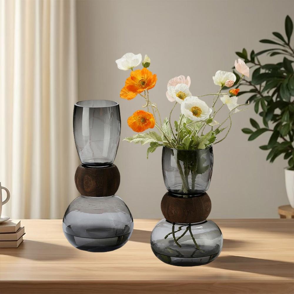 Creative Design Glass Vase Hydroponic Flower Arrangement Vase Dining Table Coffee Table Decoration Cute Simple Gift Idea