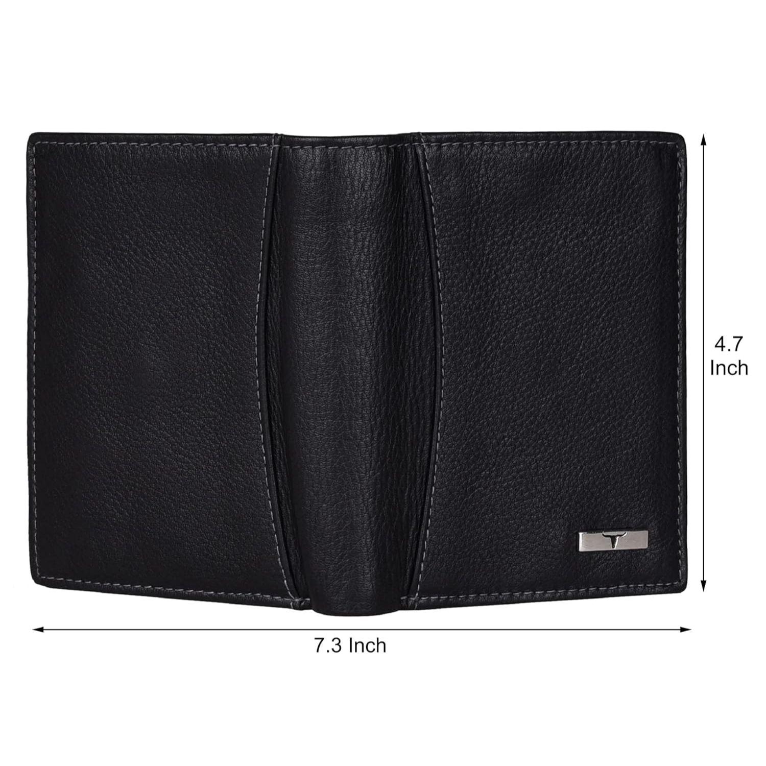 Мужской черный кожаный кошелек Orlando — фото 4