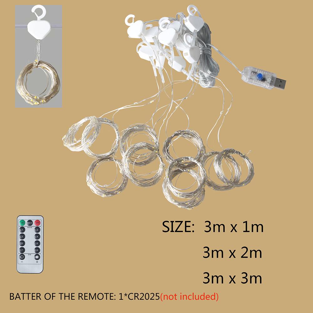 3M USB LED Fairy String Curtain Lights Garland For New Year Holiday Party Wedding Birthday Bedroom Christmas Home Festoon Decor