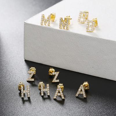 1PAIR European and American Fashion Trend Small Letter Earrings