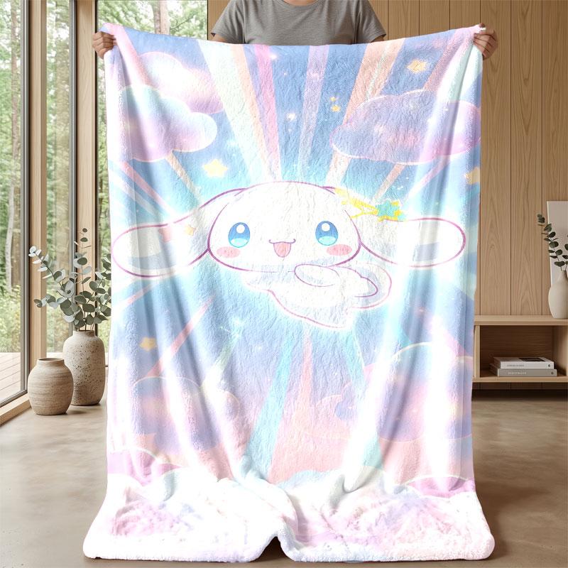 Soft Flannel Blanket Lightweight Cozy Bedroom Living Room CoverCinnamoroll