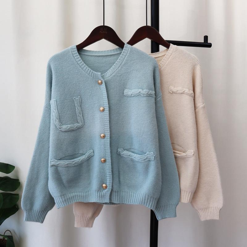 Gentle Knitted Cardigan Women's Top Autumn and Winter New Loose Sweater Jacket Women