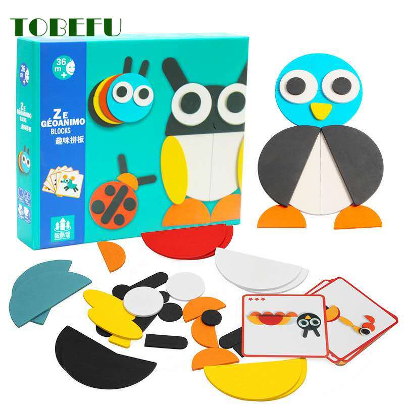 Montessori Educational Wooden Toy Jigsaw Puzzle Board Set Colorful Baby Educational Toys for Children Learning Developing Toy