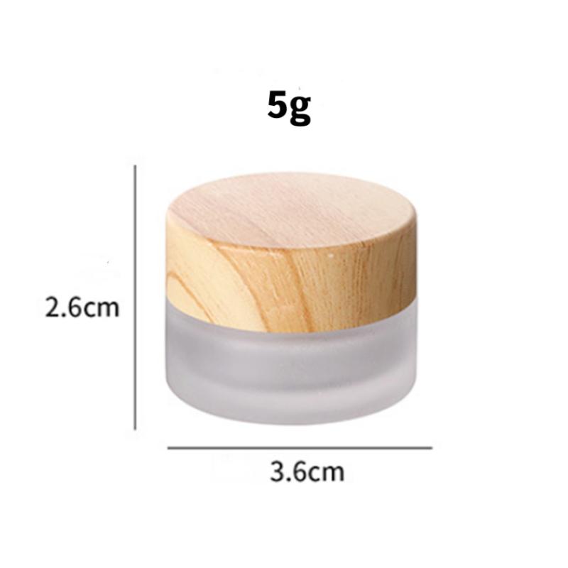 Pot en Verre Givré Vide Mini 5-50g Pot Pot Cosmétique Maquillage Couvercle Intérieur Crème Visage Baume à Lèvres Contenant de Stockage Scellé Bouteilles Rechargeables