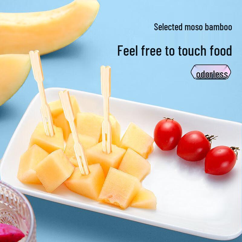 GRAREY Disposable Bamboo Fruit Fork Set 2-Box Pack