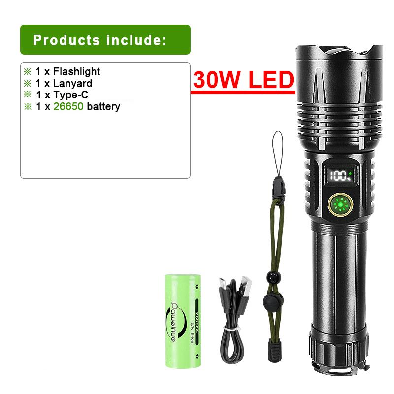 1000000 hohe Lumen Super Power Taschenlampe Wiederaufladbare Tragbare Taschenlampe Wasserdichtes Licht Camping Angeln Laterne