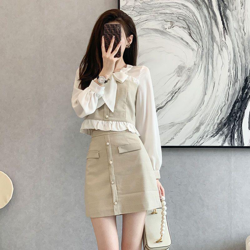 Autumn Women's Chic Goddess Street Style Two-Piece Set