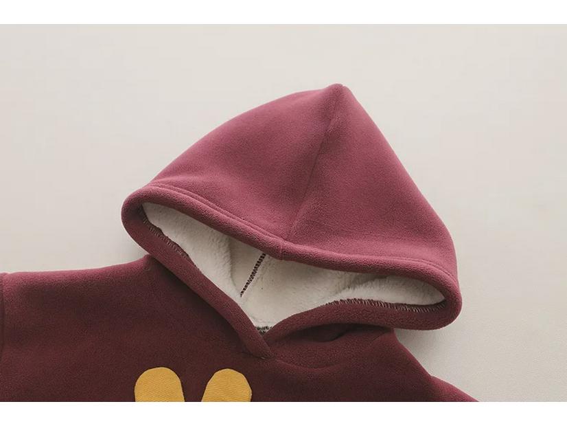 Cute Cartoon Hooded Baby Sweater - Long-Sleeved, Thick, Unisex Children's Clothing for Fall and Winter