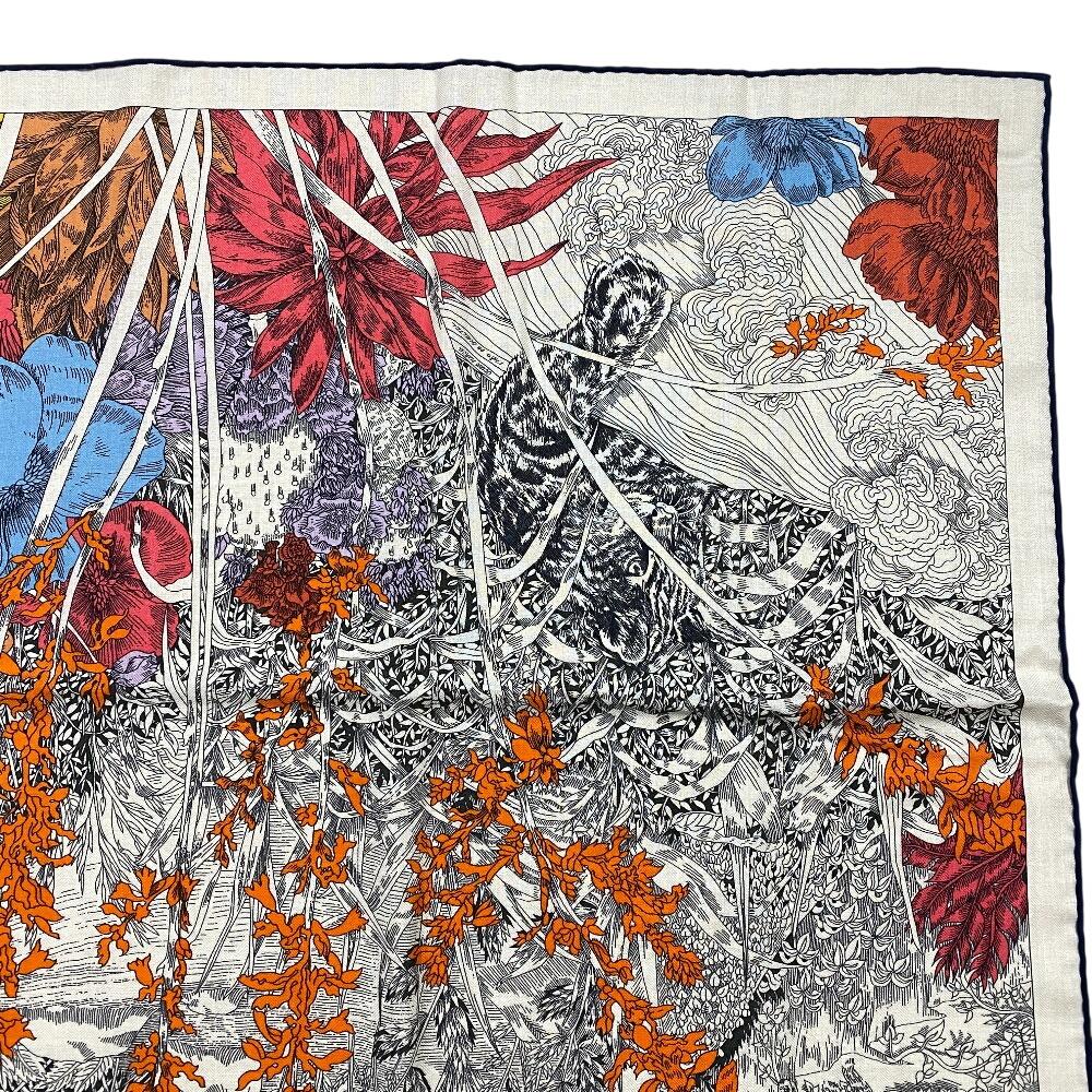 HERMES Kasisir Carre 140 Carrejean cashmere Natural reversion scarf multicolor cashmere Used