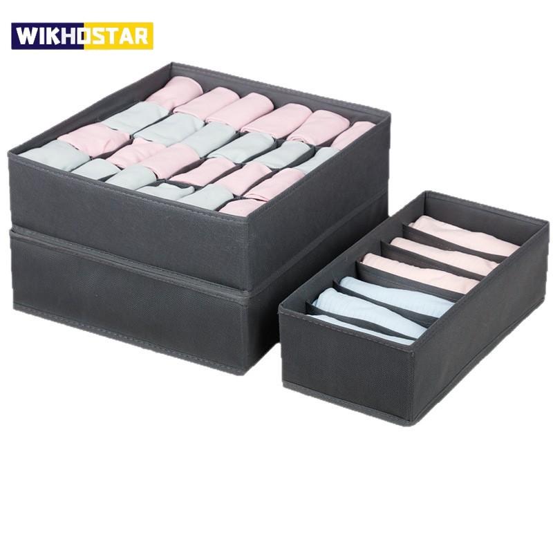 Caja de Almacenamiento Plegable con Compartimentos de Tela Cremallera Duradera Organizador de Armario Para Calcetines Ropa Interior Lencería