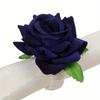 1Set (6Pcs) Champagne Rose Napkin Rings - Ideal for Valentine’s Day, Hotels, Western Restaurants, Weddings & Dinners