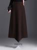 Winter 2025 High-Waisted Wool A-Line Skirt: Slim-Fit, Drape, Long, Fashionable