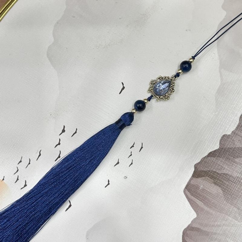 Vintage Chinese Hanfu Pendant Traditional Tassels Waterdrop Waist Pendant Fashionable Jewelry Decor for Celebrations
