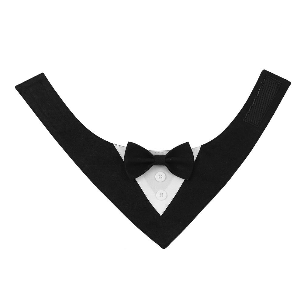 Pet Dog Wedding Bandana Bowtie Elegant Triangular Scarf Collar for Engagement Party Gift Accessories Dog Bandanas (Black,S) чёрный