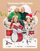 VEVOR Kids Drum Set, 5-Piece 16 in / 406.4 mm Junior Drum Sets, Beginner Drums Set with Adjustable Throne and Two Pairs of Drumsticks