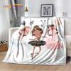 Cute Ballet Girl Ballerina Cartoon Soft Plush Blanket,Flannel Blanket Throw Blanket for Living Room Bedroom Bed Sofa Picnic Kids
