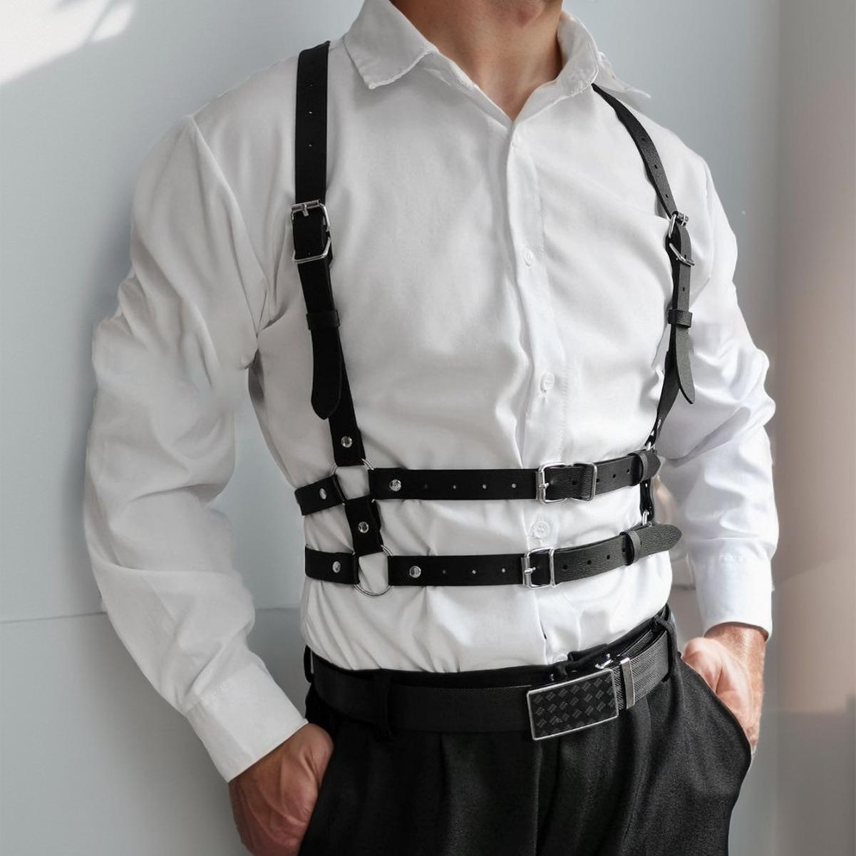 

Европейская и американская мода Kpop кожаная портупея уличная одежда Black Harness