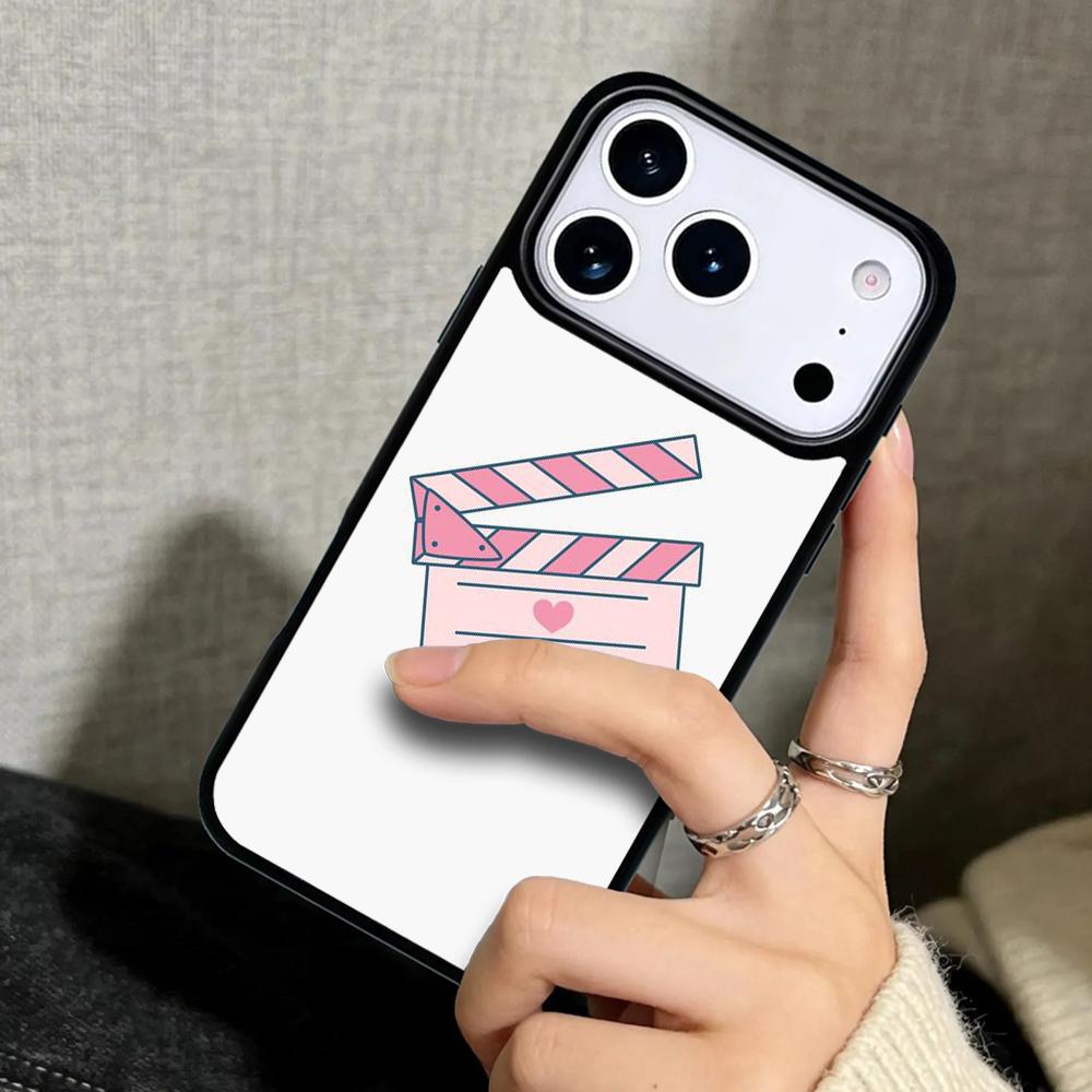 Capa Case for iPhone 17 Air 16 Pro Max 15 Plus 11 13 Mini 14 12 Back Phone Cover Film Movie Clapperboard Clapper Board