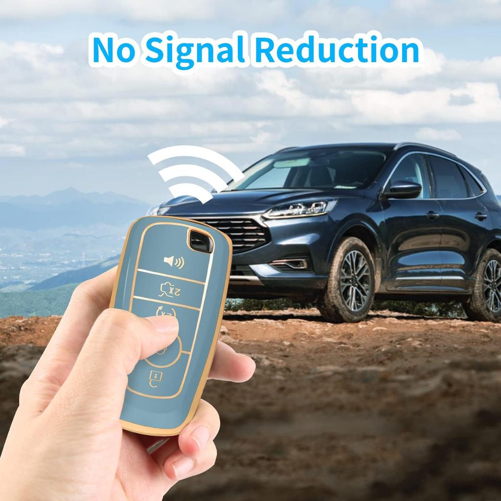 For Ford Key Fob Cover with Keychain, Soft TPU Key Case Shell Full Protection for Ford Explorer Fusion Escape Edge Expedition F150 F250 F350 F450