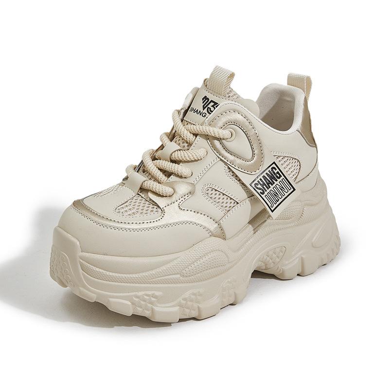 

Platform dad shoes women s 2025 spring new fashionable versatile mesh breathable inner height increasing women s shoes casual sports shoes 33