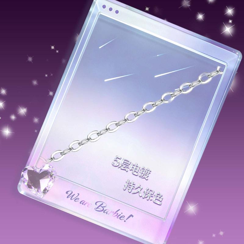 barbie Crystal Necklace [ Crystals* Exploding Mermaid Tears] Whitening Niche Luxury Clavicle Chain, Best Friend Style, Student O-Ba2605010