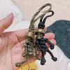 Skull Head Soldier King Keychain Lanyard Přívěsky Šperky EDC Venkovní nůž Nástroj na korálky Punk DIY Paracord Ručně vyráběné tkané příslušenství