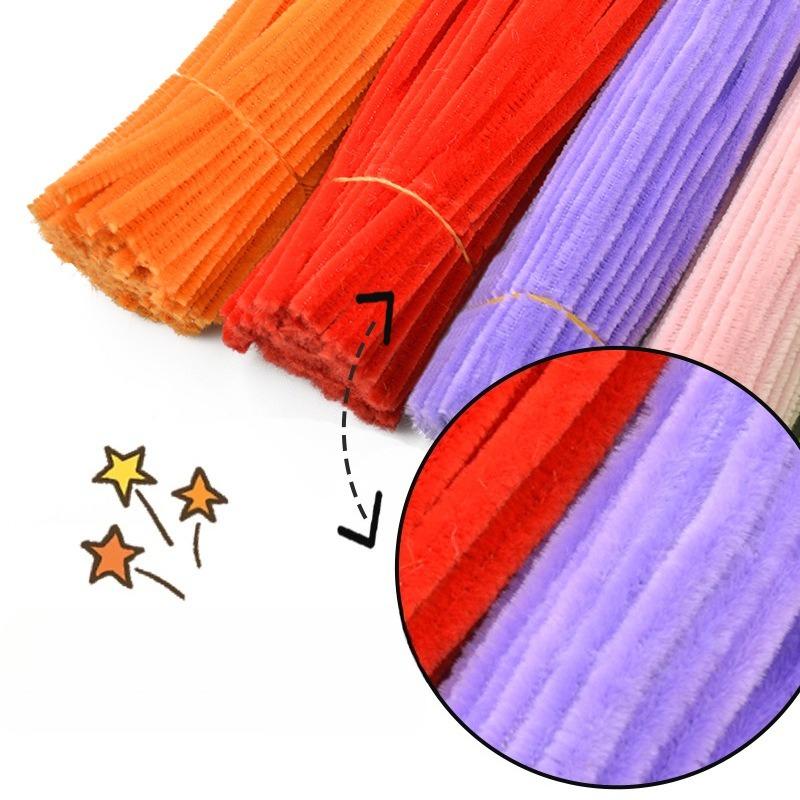 500pcs Chenille Stem Pipe Kids DIY Creative Chenille Sticks Cleaners Kindergarten Educational Handmade Material Plush Strips