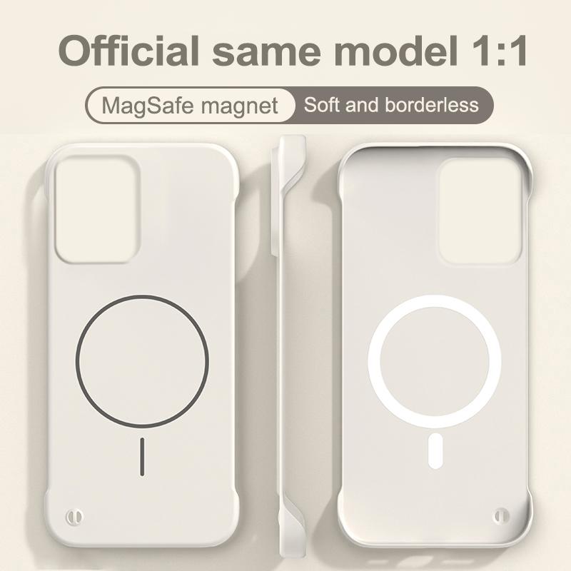 For Magsafe Frameless Anti-Fall Case For Reno 13F 12 Pro 12F Hard PC Ultra Thin Frosted Wireless Charging Back Case For Bumper