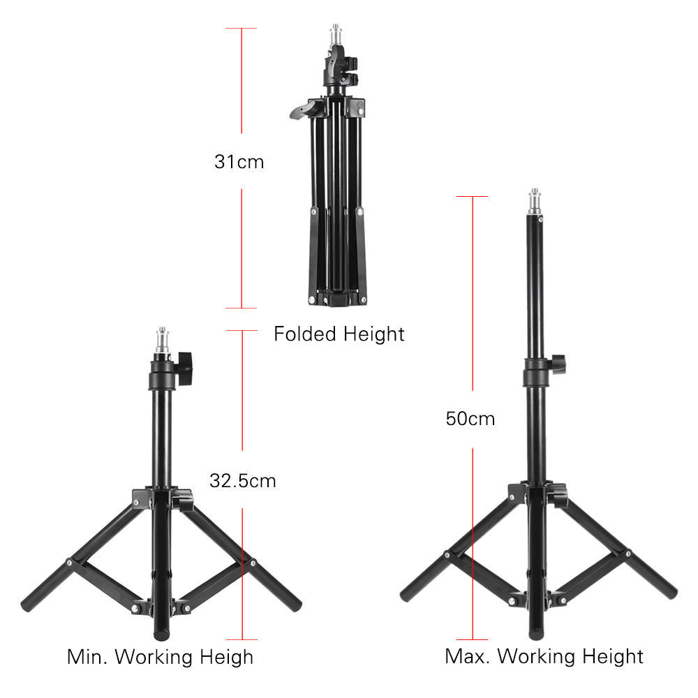 Photography Photo Studio 50cm/ 20inch Aluminum Alloy Mini Light Stand Table Top Backlight Stand