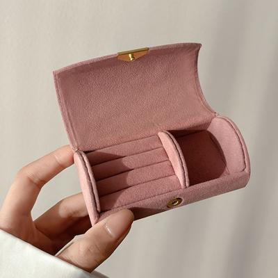 Exquisite Portable Mini Jewelry Storage Box For Women'S Business Trips Anti-Oxidation Light Luxury Velvet Ring Jewelry Box