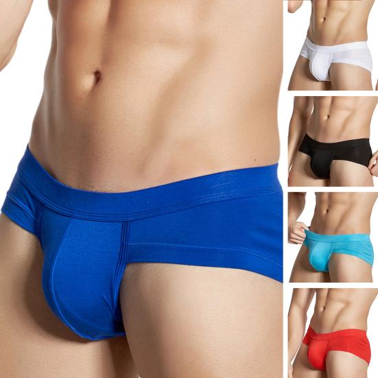 Men's Bikini Underwear Low Rise No Fly Briefs Modal Microfiber Support Pouch Soft Breathable Underpants