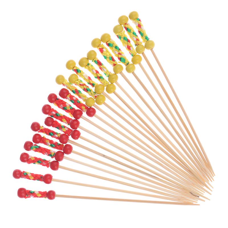 100Pcs/Pack Fruit Fork Cocktail Stick Bamboo Skewers Candied Haws Sticks