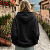 Women's Color Long Sleeve Hoodie with Drawstring Hood and Pocket Casual Pullover
