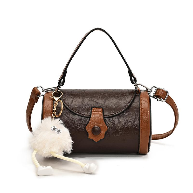 Fashion Contrasting Color Portable Small Bag Women's 2025 New High-end Versatile Messenger Bag Exquisite Small Bag Pillow Bag