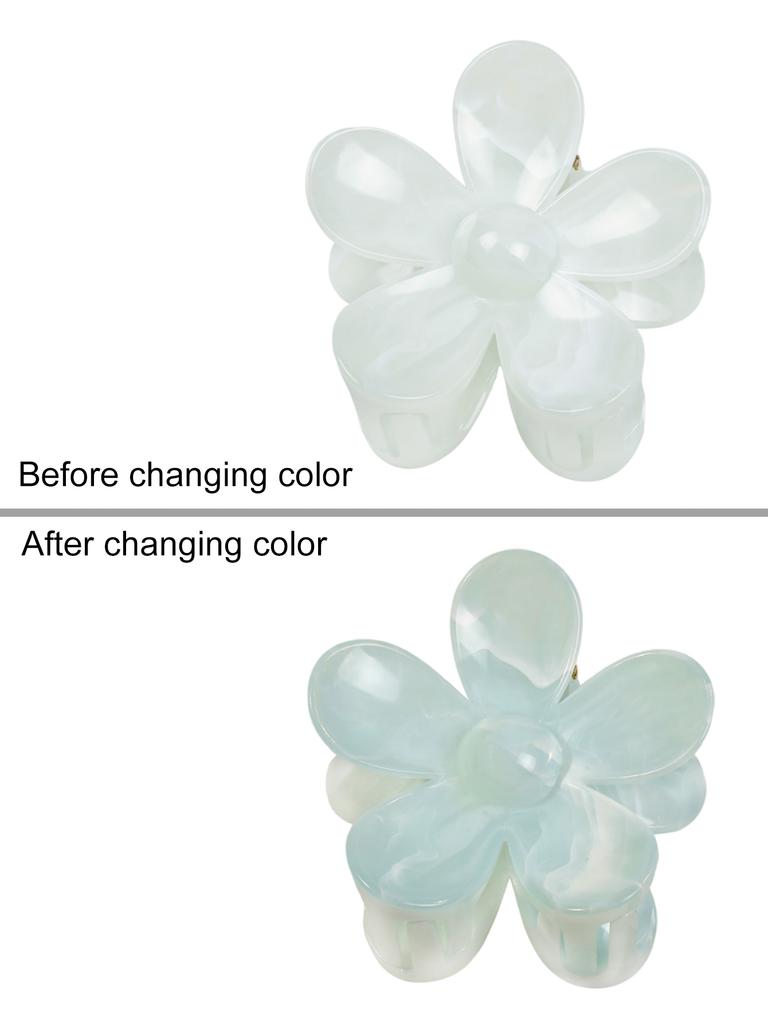 New Flower Hair Claws Gradient Fashion Shark Claws Hairpin For Girlschange Colour In The Sunlight Vacation Hair Accessories