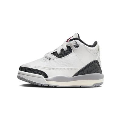 Air 3 Retro TD Cement Grey Sneakers dla niemowląt Biały Summit-White Fire-Red DM0968-106