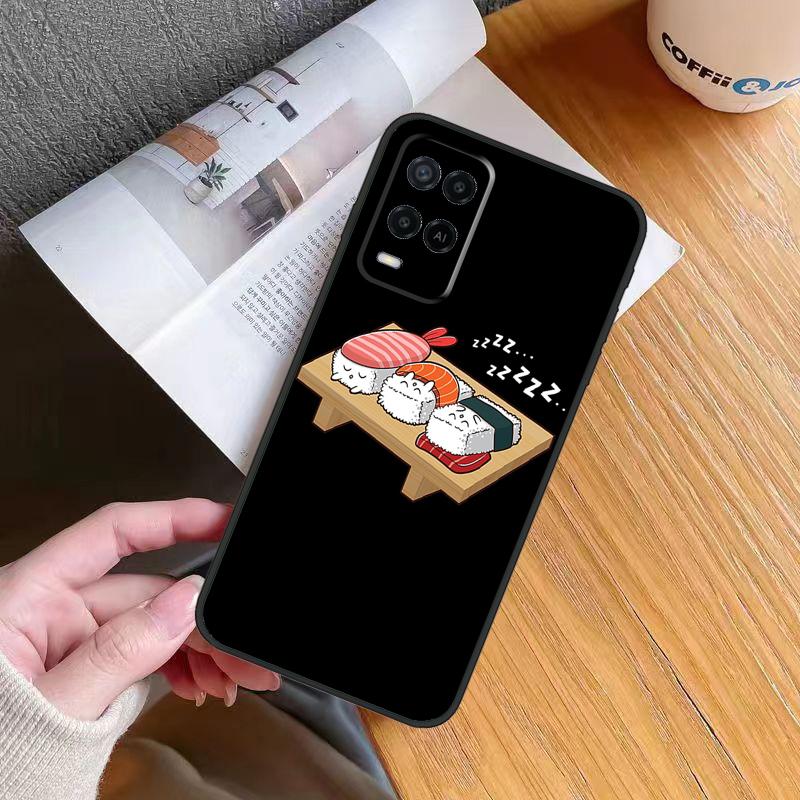 Kawaii Sushi Crowd Case For OPPO A96 A76 A16 A5 A9 A15 A54 A74 A94 A78 A98 A17 A77 A52 A72 A93 A57S A54S A53S