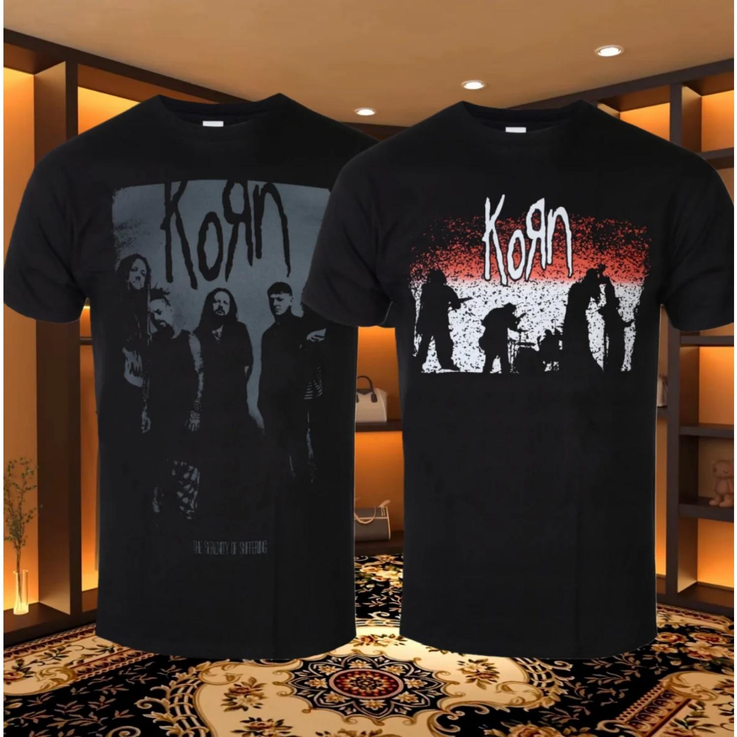 

Новое поступление Korn Рок-группа Футболка с коротким рукавом с круглым вырезом Y2k Мужская одежда Новинка Топы и футболки Мужская футболка Camisetas 2026 Новое S чёрный