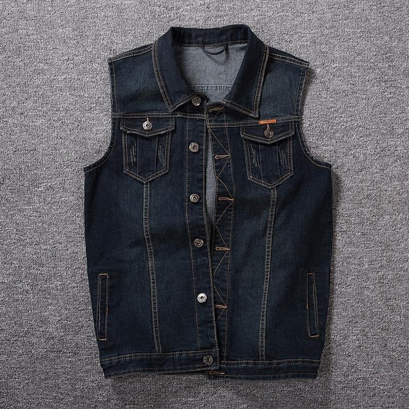 Plus Größe 8XL 7XL 6XL 5XLCotton Jeans Ärmellose Jacke Weste Männer Denim Jeans Weste
