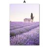 Wall Art Canvas Painting Purple Lavender Field Reed Girl House Bike Living Room Decoration Posters And Prints Home Wall Pictures