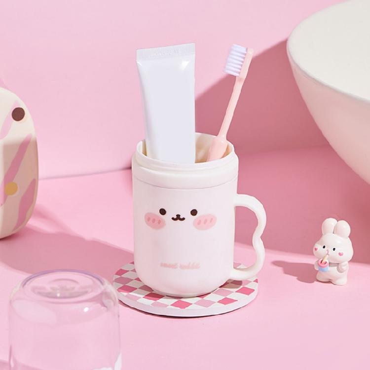 Cartoon Rabbit Shape Toothbrush Cup Water Resistant Durable Build Ideal For Travel Camping Gym Use