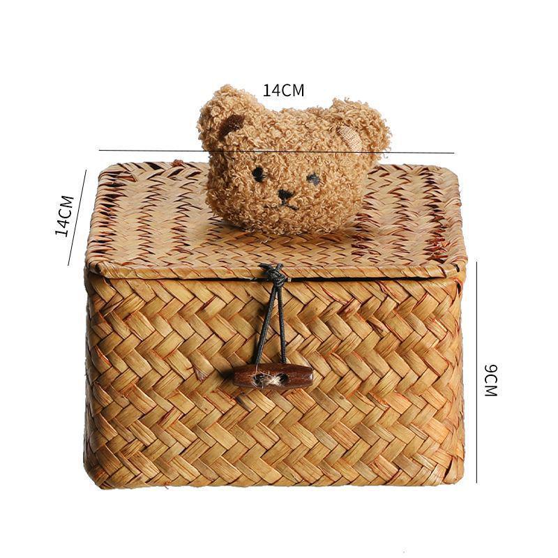 Woven Sea Vine & Bamboo Rectangle Snack Storage Basket