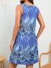 Summer Women's Round-neck Sleeveless Bohemian-style Printed Loose Short Dress, Suitable for Casual or Vacation