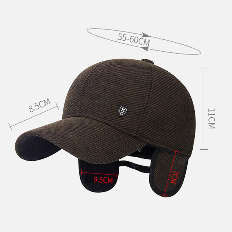 Herrenhut Winter Ohrenschutz Baseballkappe Warme Mütze Outdoor Mittelalterliche und Ältere Radfahren Dicke Baumwollmütze