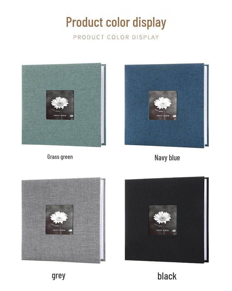 6-Zoll Leinen Fotoalbum mit Papiertaschen zur kreativen Aufbewahrung von Geschenken